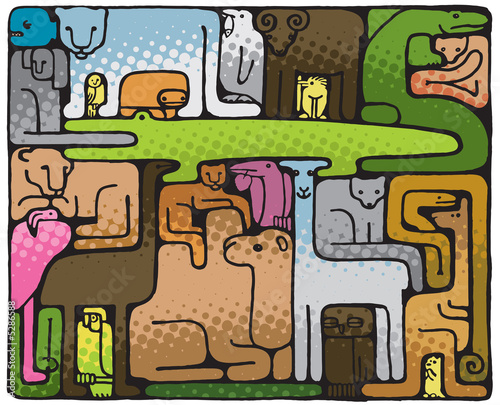 Animal Puzzle (vector or XXL jpeg image)