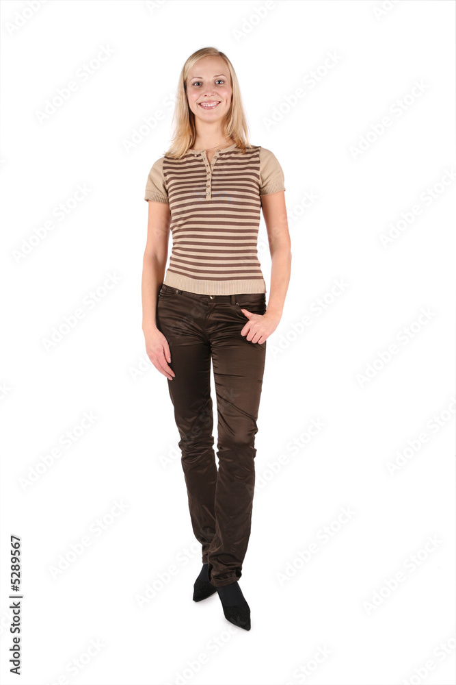 Fototapeta premium beautiful woman pose on white