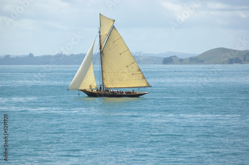 Vacation under vintage sails of leisure yacht © Irina Yun