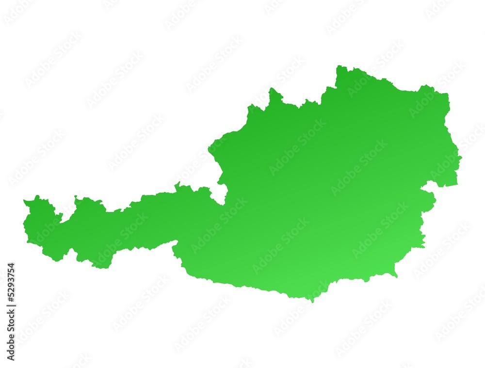 green gradient map of Austria