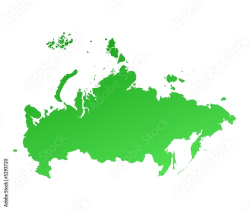 green gradient map of Russia