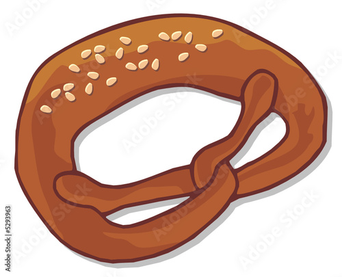 Baked pretzel with sesame seeds