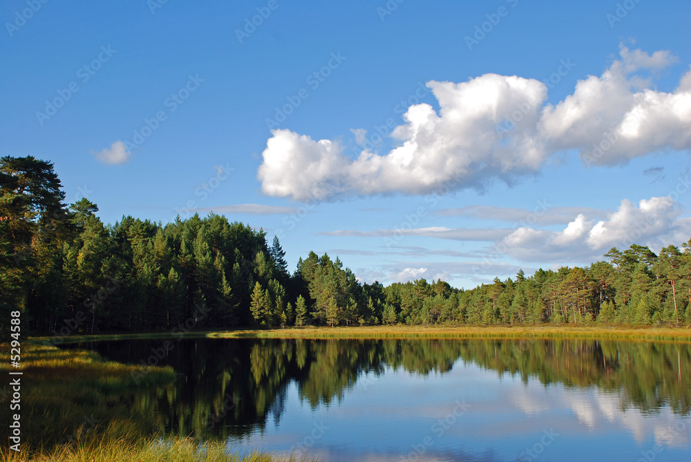 Obraz premium Reflection on still lake