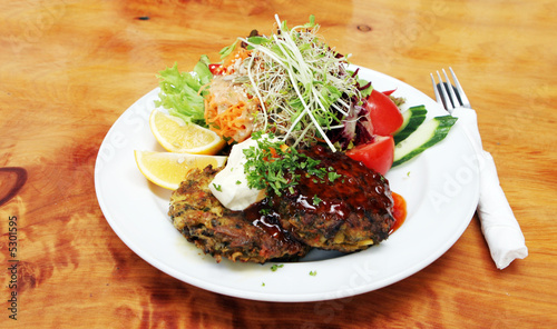 Fresh mussel fritters