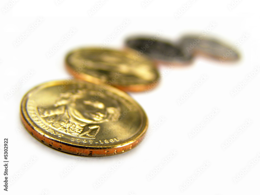Isolated US 2007 One Dollar Coins Pattern Isolated US 2007 One Dollar Coins Pattern