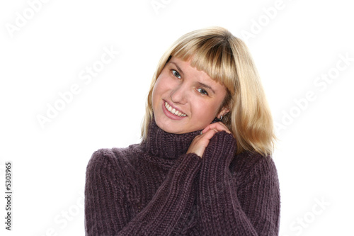 blond girl isolated on white background