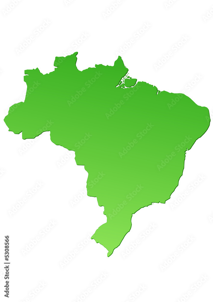 Carte du Brésil verte