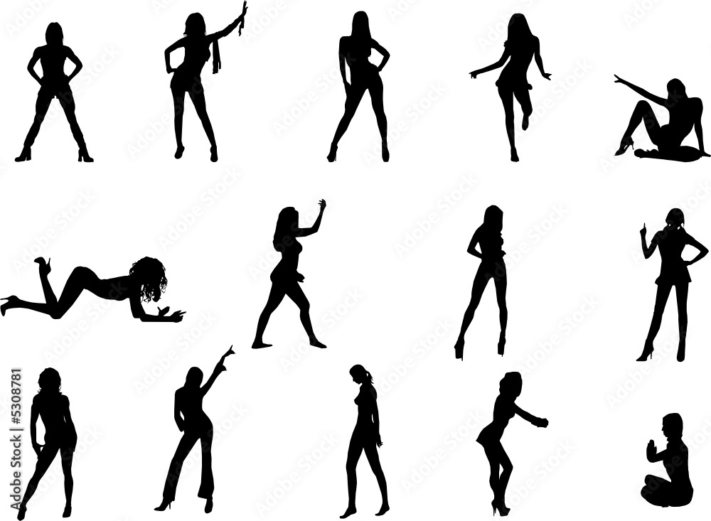 Obraz premium girls silhouettes