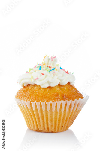 Tasty muffin with cream