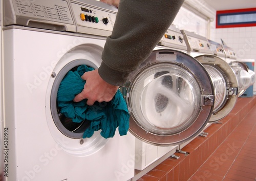 loading laundry machine