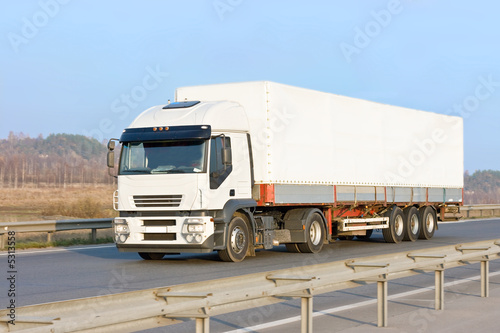 white blank truck lorry