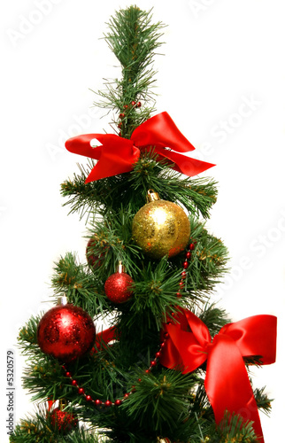 Christmas fur-tree with bright xmas balls