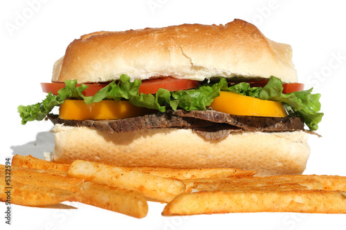 Roast Beef Sandwich and Fre...