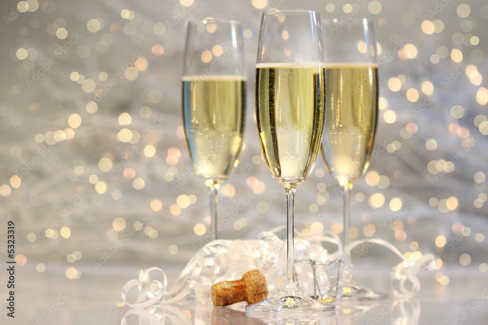 Threes glasses of champagne