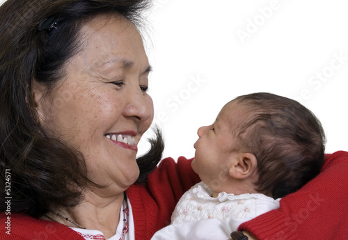 Grandmother and baby