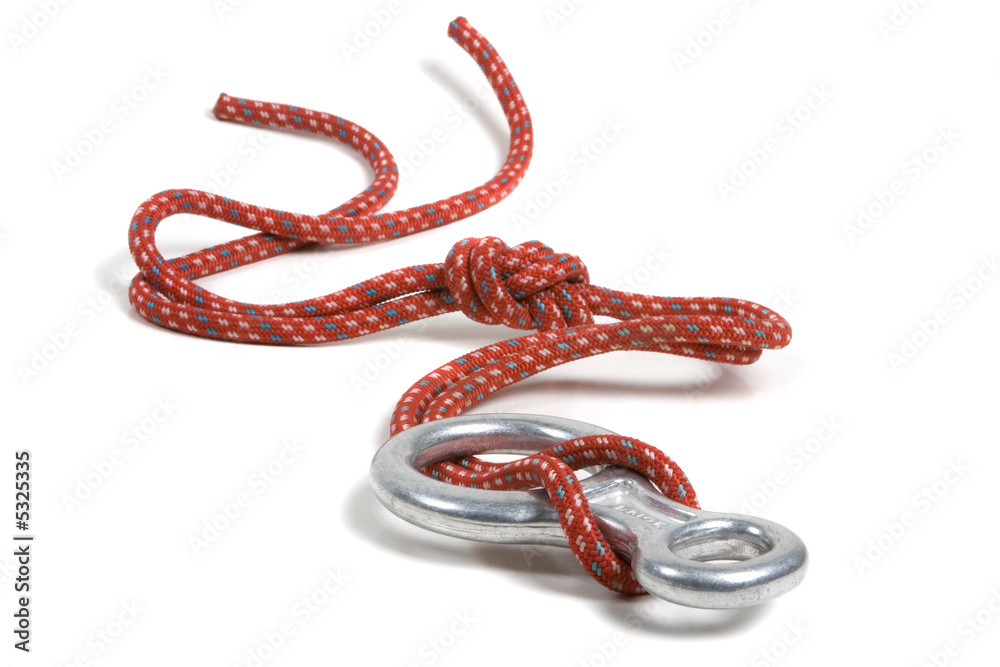 Naklejka premium Descendeur et corde d'escalade