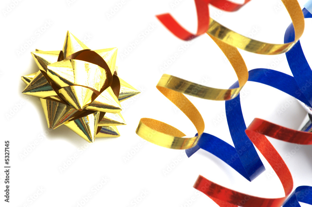 yellow streamer star on white background