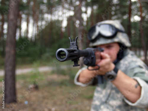 Soldier with rifle