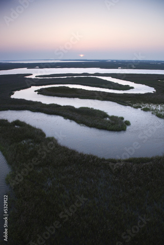 Winding water in marsh.