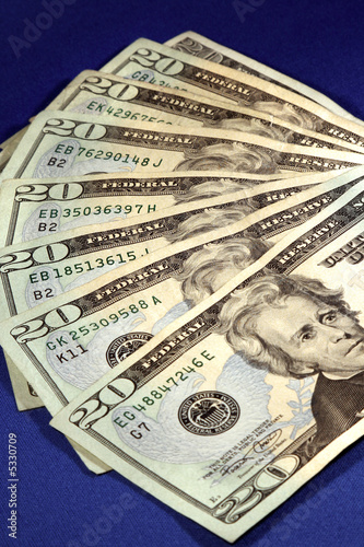 Twenty dollar bill fan