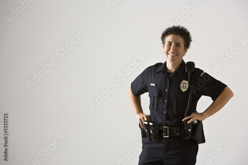 Smiling policewoman. photo