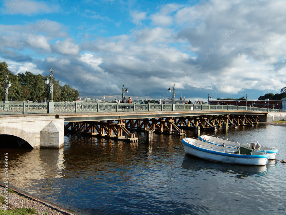 Wooden bridge in Saint-Petersburg