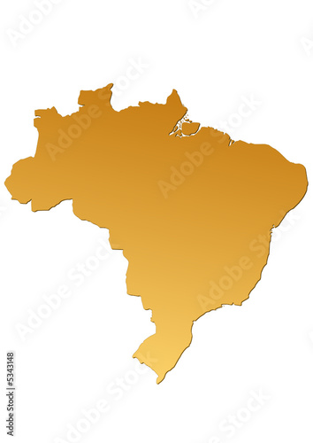 Carte du Brésil marron