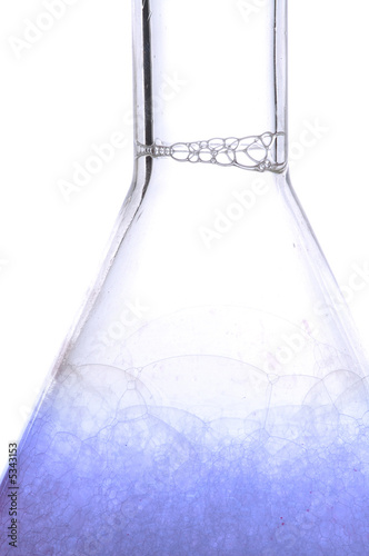 glass with foam isolated on White background