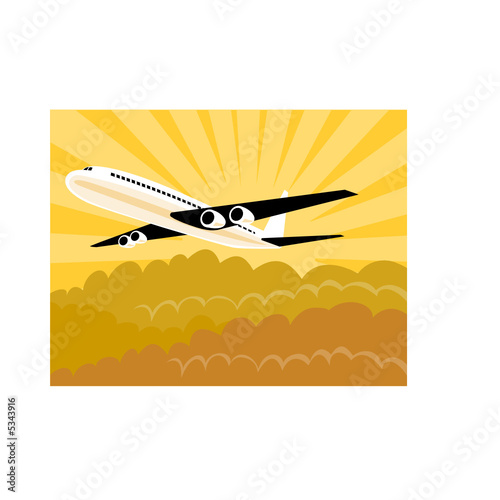 Airplane taking off from airfield