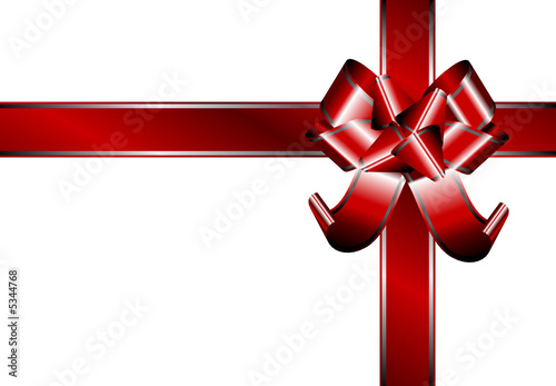 Red ribbon with silver lines for festive occasions