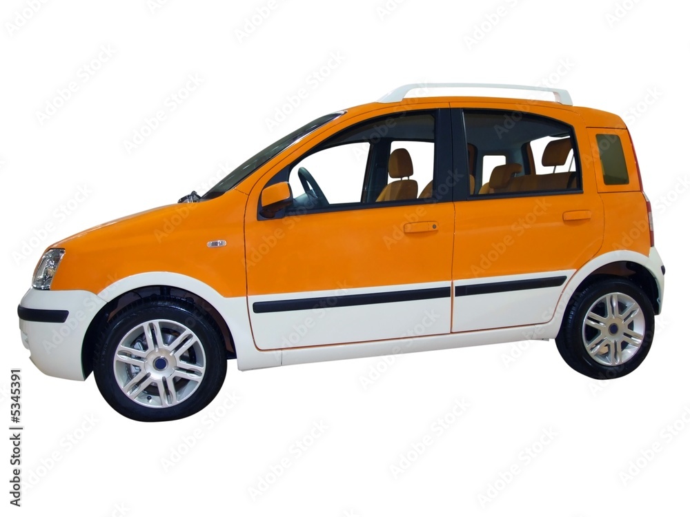 Obraz premium little orange car isolated