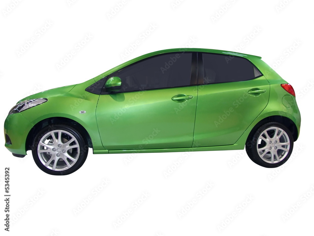 green car isolated