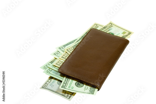 Hundreds of dollars in leather checkbook