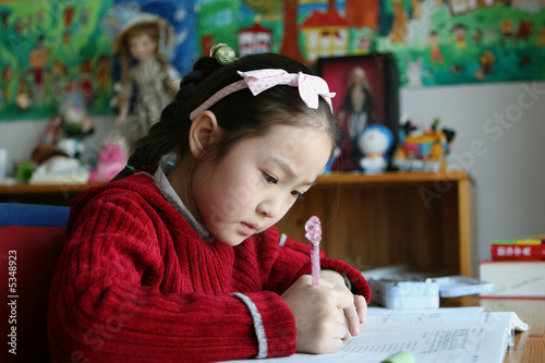 Cute Girl Doing Her Homework #001