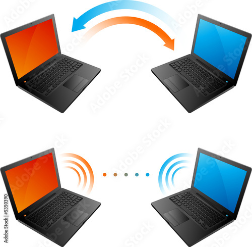 Ordinateurs portables vectoriels, en réseau