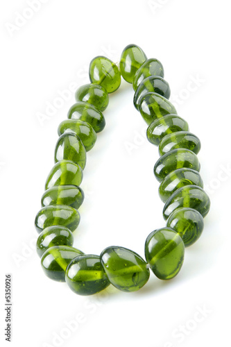 glass green beads