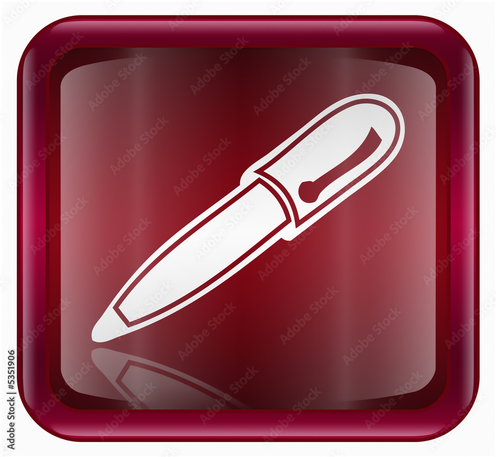 pen icon, red, isolated on white background pen icon, red, isolated on white background