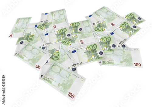 Composite shot of many euro banknotes of 100 euros