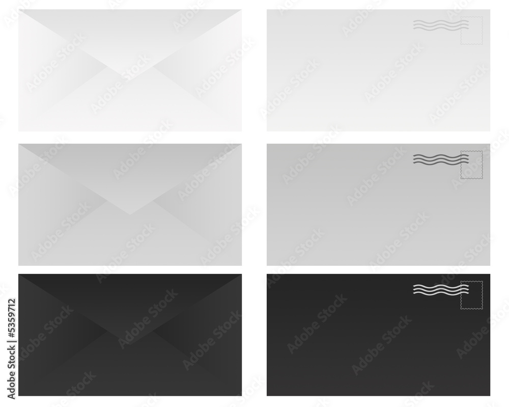 Naklejka premium Black Grey and White Envelope Set