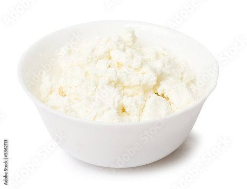 Bowl with Curd on white background. Food image series