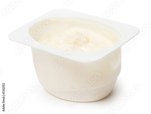 Yoghurt on white background. Healthy food image series