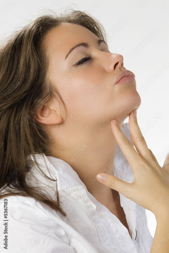 portrait of a beautiful brunette taking poses portrait of a beautiful brunette taking poses