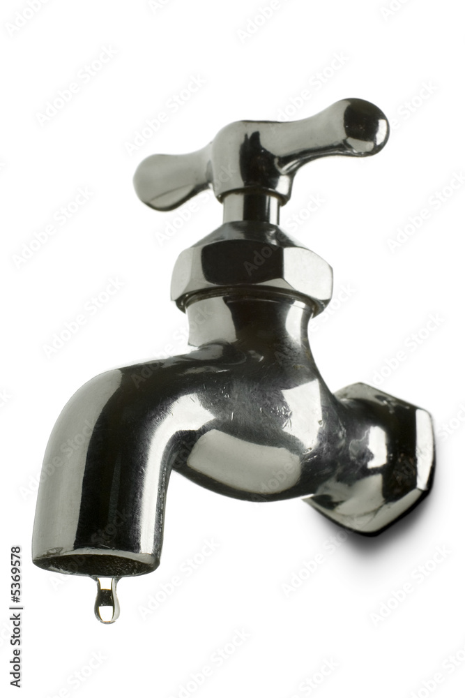 a leaking tap on white a leaking tap on white