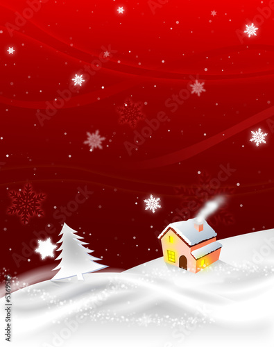Christmas Red Landscape