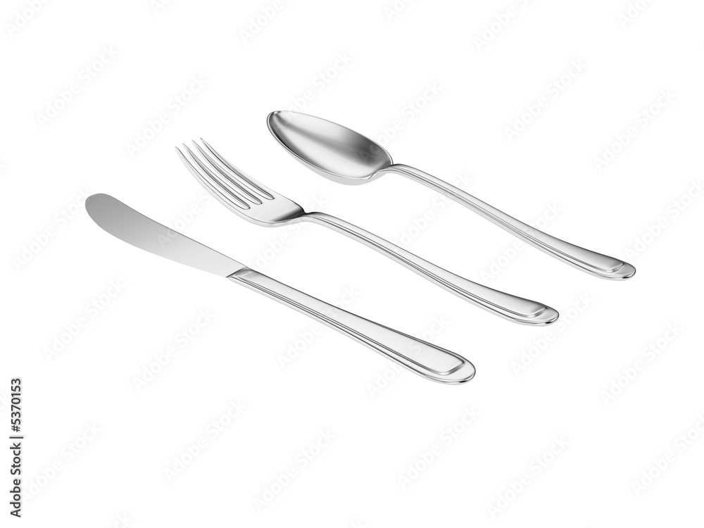 silver knife fork spoon isolated silver knife fork spoon isolated