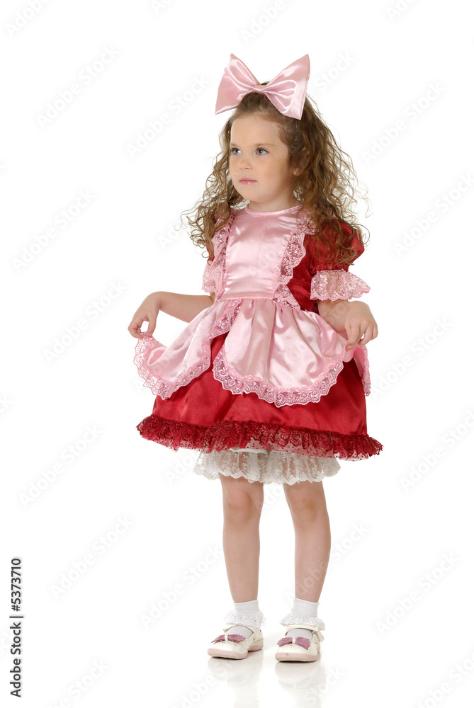 The little girl in a festive attire