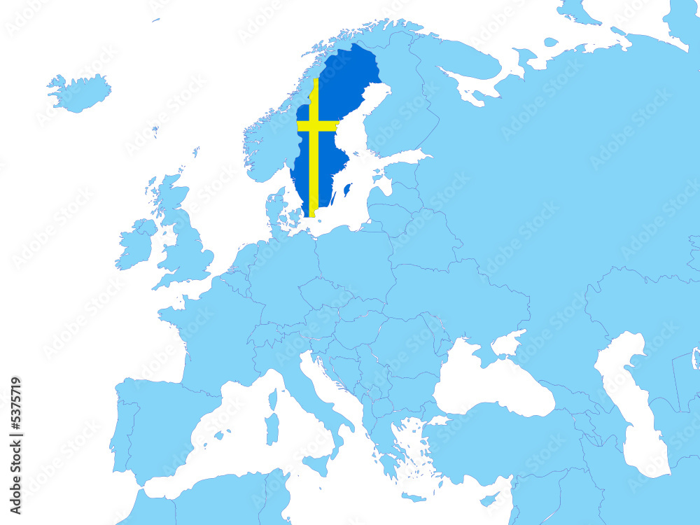 Obraz premium Sweden on Europe map