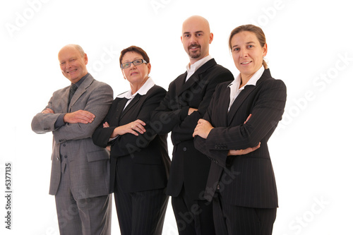 Foto smiling business family abreast