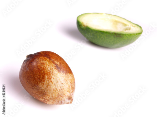 half avocado isolated on white background