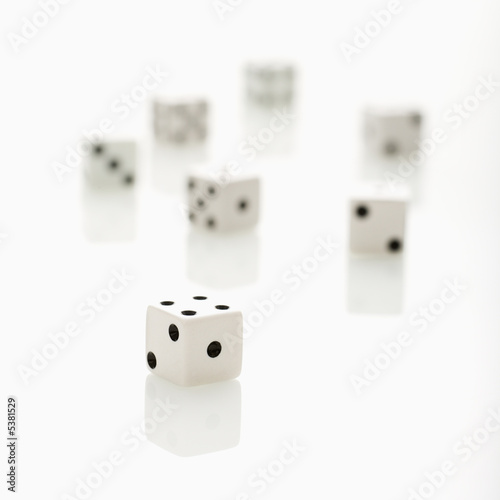 Group of white dice.
